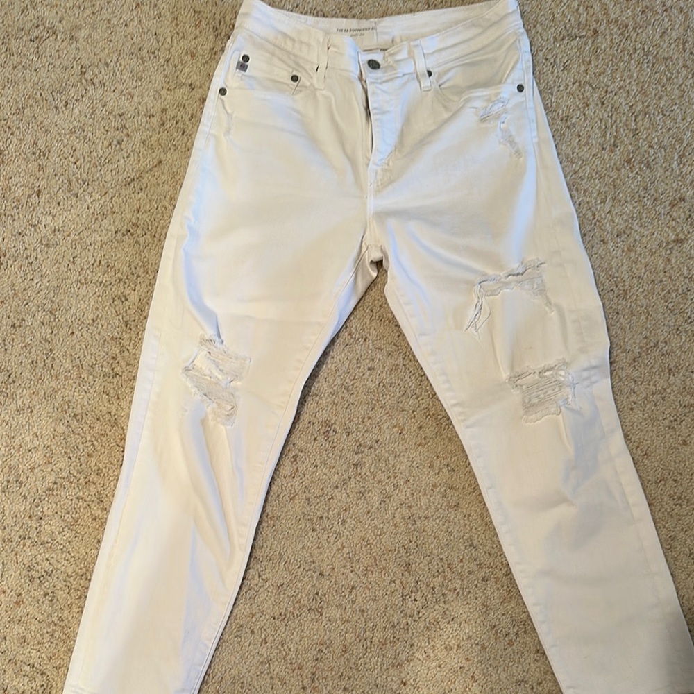 AG White Distressed Women Jeans